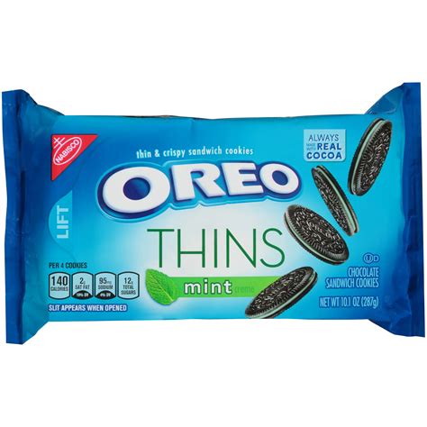 Nabisco Oreo Thins Mint Creme Chocolate Sandwich Cookies Shop Cookies