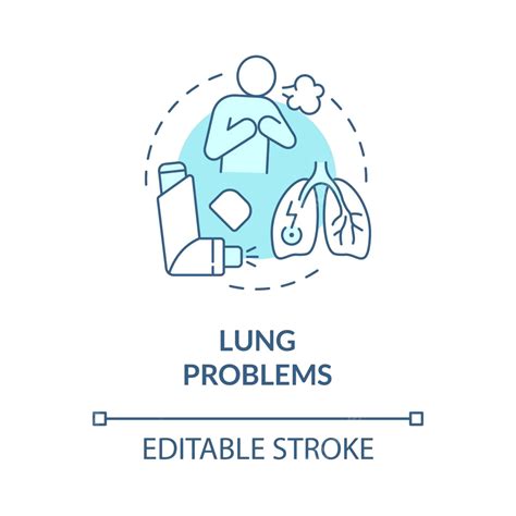 รูปปัญหาเกี่ยวกับปอดแนวคิดเรื่องไอคอนสีน้ำเงินเกี่ยวกับการหายใจทางเว็บ เวกเตอร์ Png อินโฟ