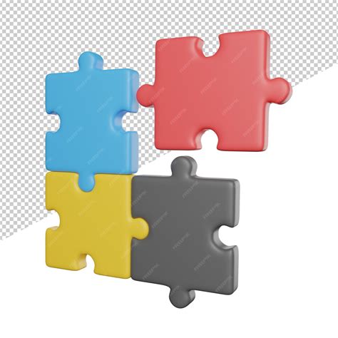 Premium PSD | A group of colorful puzzle pieces with one missing piece