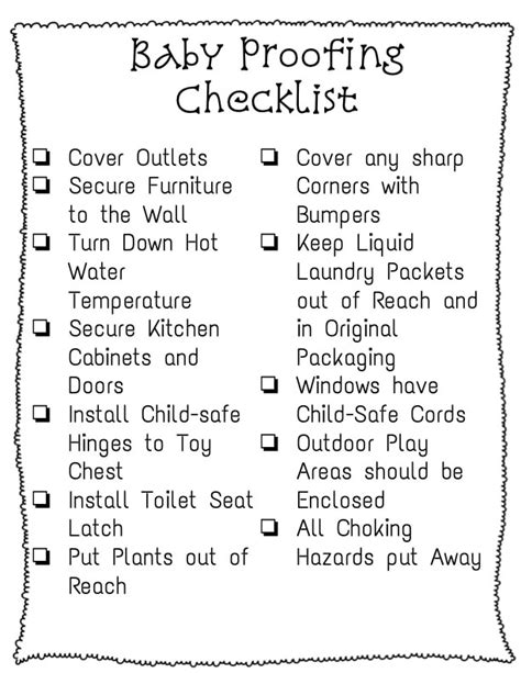 Baby Proofing Checklist - Free Printable - A Mom's Impression | Recipes ...