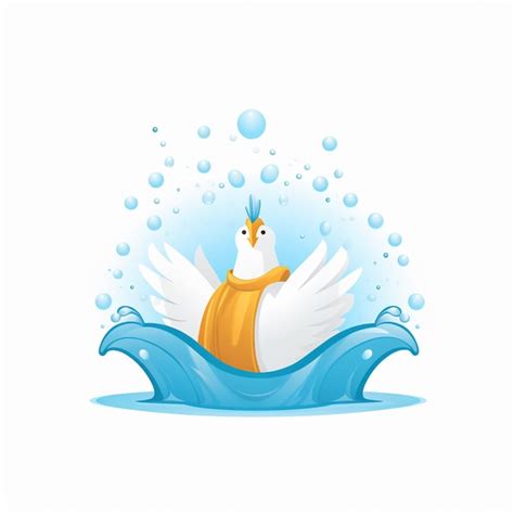 Premium AI Image | Cartoon baptismal shell with water and dove symbolizing the Holy Spirit in ...