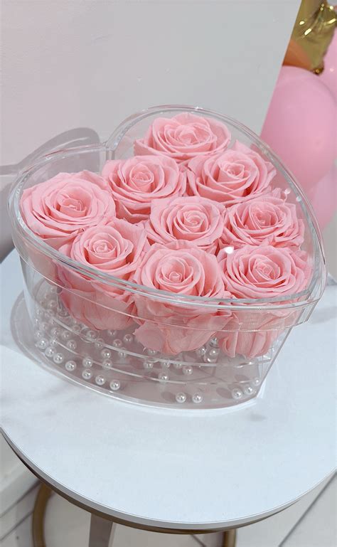 Crystal Heart Box – With Love Balloon & Flower Design