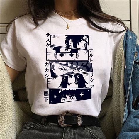 Naruto Camiseta Harajuku Engraçado Dos Desenhos Animados Das Mulheres T