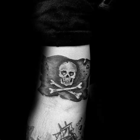 40 Pirate Flag Tattoo Designs For Men Jolly Roger Ink Ideas