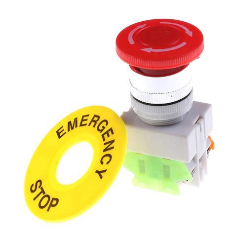 New Emergency Stop Push Button Switch Red Mushroom Cap Ac 660v 10a 1no