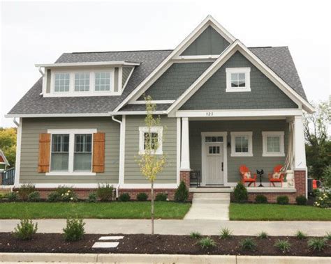 love this house color with the wood shutters! | Craftsman exterior ...