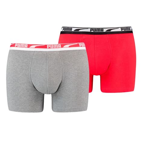 Lot De 2 Boxers Multi Logo PUMA Gris Et Rouge Puma Vente Shor