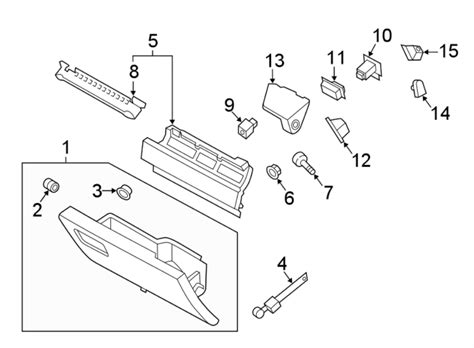 2018 Ford Explorer Pin Hinge Door Glove Box Glove Box Door