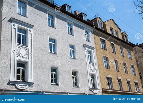 Residential Houses in Munich, Beautiful Residential Area, Blue S Stock ...