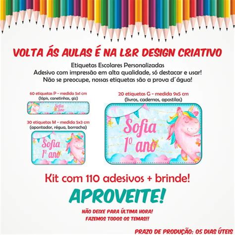 Etiquetas Escolares Personalizadas Em Vinil Elo7