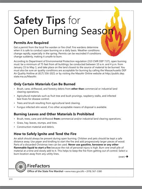 Safety Tips for Open Burning Season | Swampscott, MA