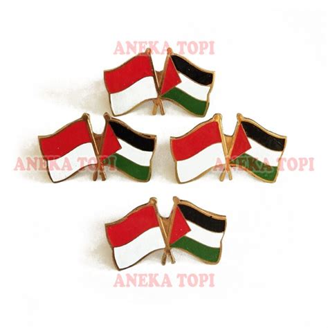 Jual Flag Pin Indonesia Palestina Pin Bendera Persahabatan Indonesia