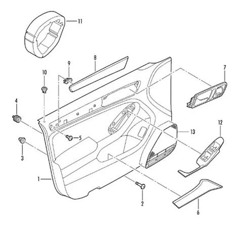 Moldura Panel Puerta Int Del Derecho Original Vw Vento En Venta En