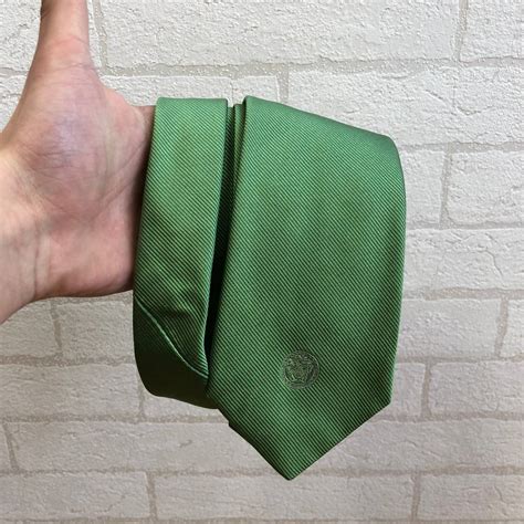 Vintage Vintage Gianni Versace Slik Tie Cravatte Green Multicolour