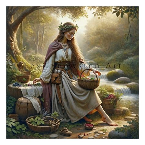 Eir Norse Goddess Of Healing Digital Art Print Wall Decoration Vintage Mythology