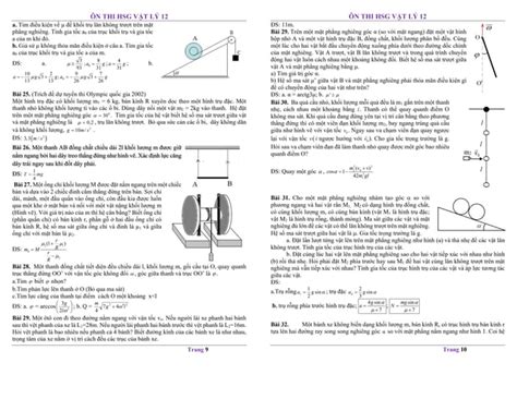 CHUYÊN ĐỀ ÔN THI HỌC SINH GIỎI QUỐC GIA HSGQG MÔN VẬT LÝ LỚP 12 NĂM