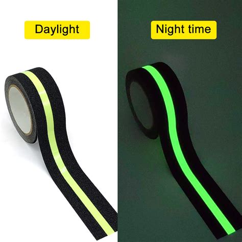 Anti Slip Traction Tape With Glow In Dark Green Stripe Grip Friction