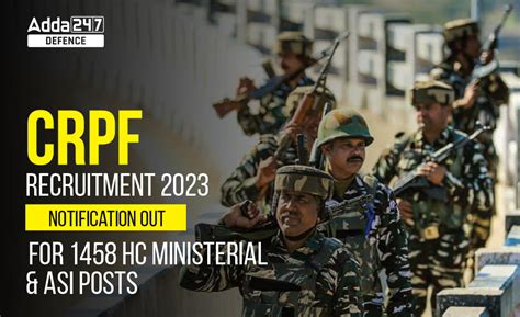 CRPF Recruitment 2023 Notification Last Date Extended