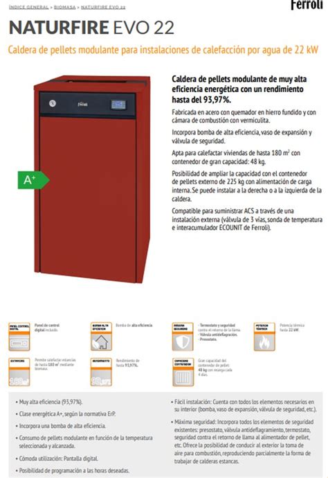 Caldera de Pellet Calefacción por Agua de 22 kW NATURFIRE EVO 22