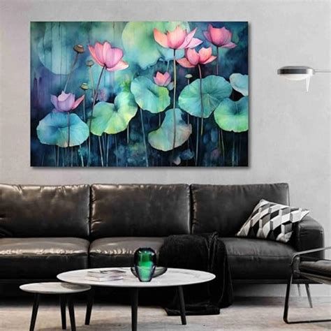 Saf Paintings Unframed Rolled Art Print Abstract Floral Canvas Wall Art Print For Home Décor And