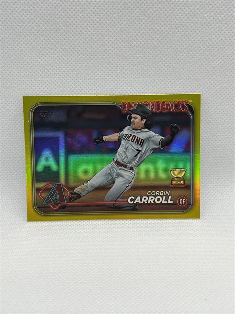 2024 Topps Series 1 CORBIN CARROLL ROOKIE CUP GOLD FOIL PARALLEL 156