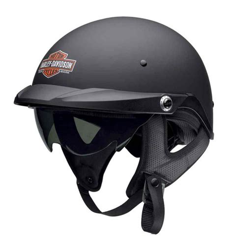 Harley Davidson® Mens Half Helmet Pioneer Sun Shield Matte Black