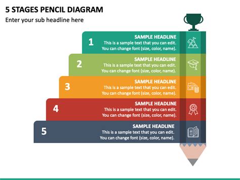 5 Stages Pencil Diagram Powerpoint Template Ppt Slides