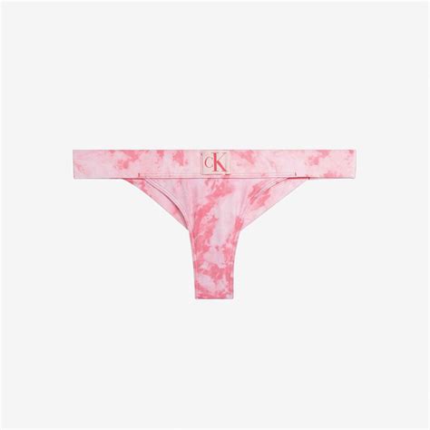 Calvin Klein Brazilian Print Kadın Pembe Bikini Altı Kadin Mayo