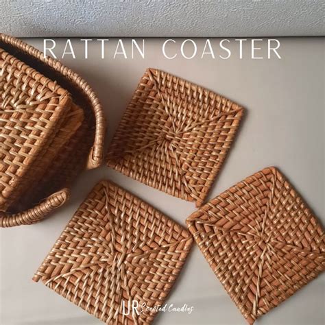 Jual RATTAN COASTER TATAKAN GELAS LILIN TATAKAN GELAS ROTAN