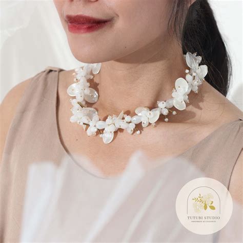 Jual FLEUR NECKLACE Kalung Manik Kalung Bead Kalung Hijab Friendly