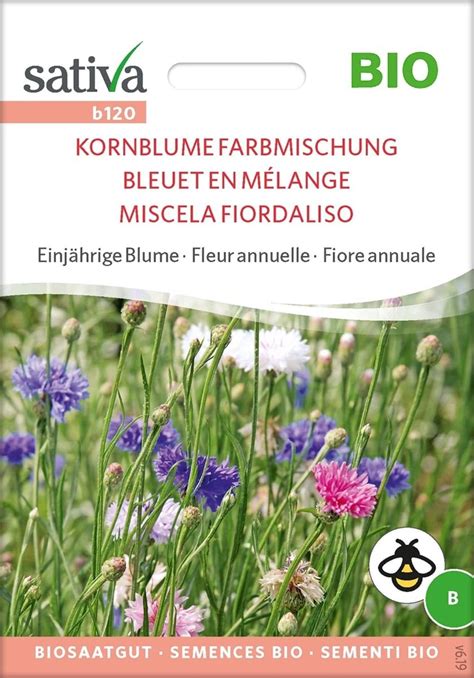 Sativa Bio Einjährige Blume Kornblume Farbmischung 1 Packung