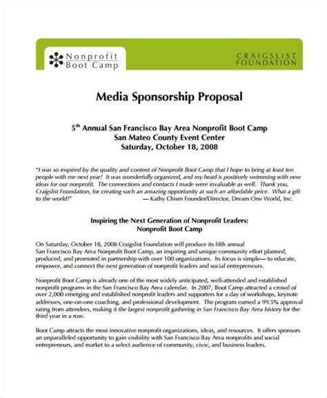 Corporate Sponsorship Proposal Template