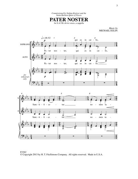 Pater Noster By Michael Eglin Sheet Music For Satb Choir At Sheet Music