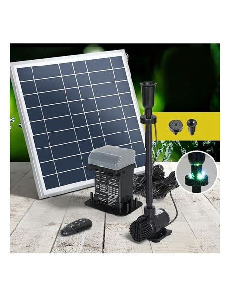 Gardeon Solar Pond Pump With Battery Kit LED Lights 9 8FT MYER