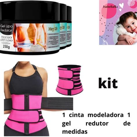 Kit Cinta Redutora Medidas Modeladora Emagrecedora Emborrachada Termica