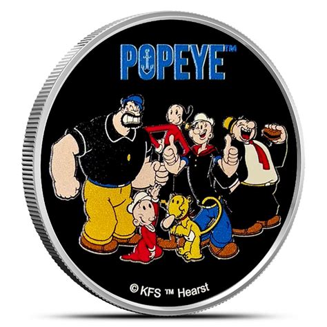 2024 1 Oz Colorized Silver Samoa Popeye And The Group Coins Silver