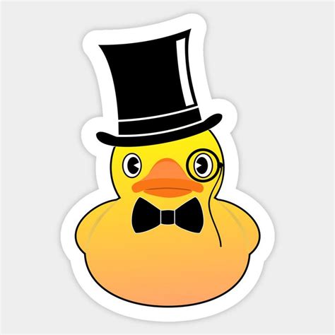 A Yellow Duck Wearing A Top Hat And Bow Tie