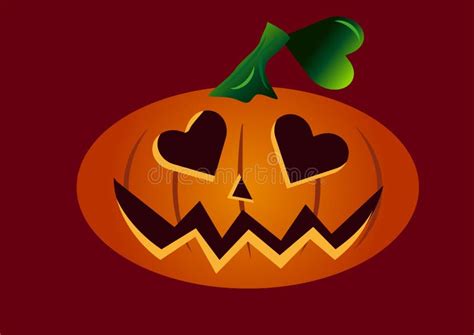 Il Fronte Spaventoso Della Zucca Di Halloween Nell Amore Con Cuore Ha