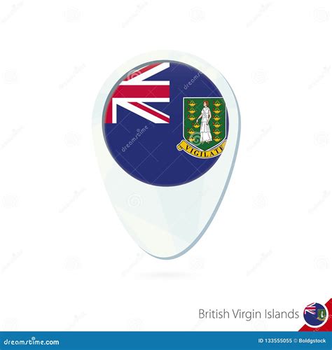 British Virgin Islands Flag Location Map Pin Icon on White Backg Stock ...