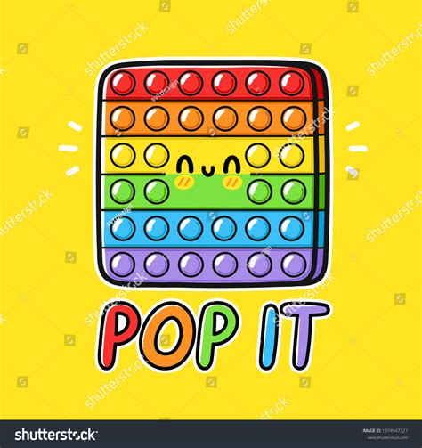 Cute Funny Pop Popit Fidget Sensory Stock Vector Royalty Free