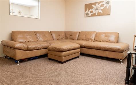 Large warm beige corner sofa | in East End, Glasgow | Gumtree