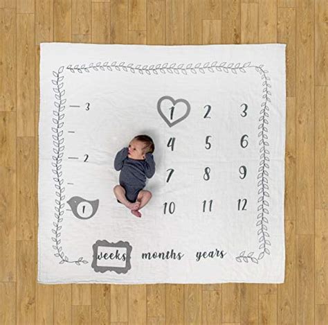 Monthly Milestone Blanket 100 Organic Muslin 6 Photo Props Carry