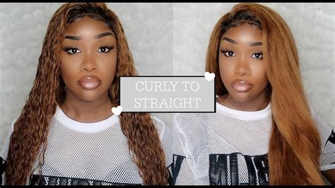 Easy Curly To Straight Hair Tutorial Celie Hair Youtube