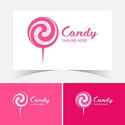 Candy house logo design template Royalty Free Vector Image