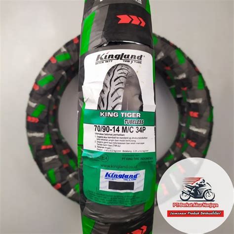 Jual Kingland King Tiger 70 90 Ring 14 Ban Motor Tubeless BONUS Pentil