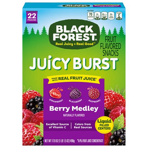 Black Forest Juicy Burst Berry Medley Fruit Snacks 22 Count