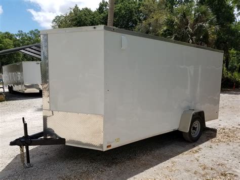 Diamond Cargo 7×14 Sa Trailer White Ramp Side Door Extra Height Snapper Trailers