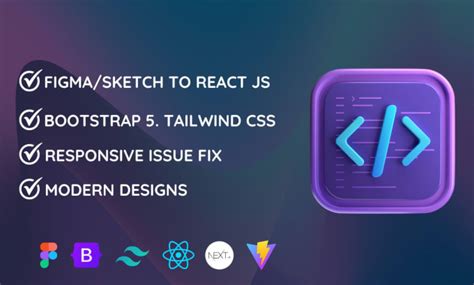 Convert Figma Design To React Js With Tailwind Css Or Bootstrap 5 By