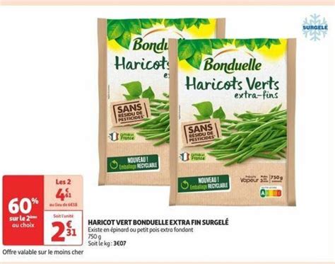 Promo HARICOT VERT BONDUELLE EXTRA FIN SURGELÉ chez Auchan