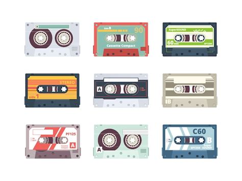 Premium Vector Audio Cassettes Retro 90s Record Stereo Tape Plastic Listening Devices Hifi